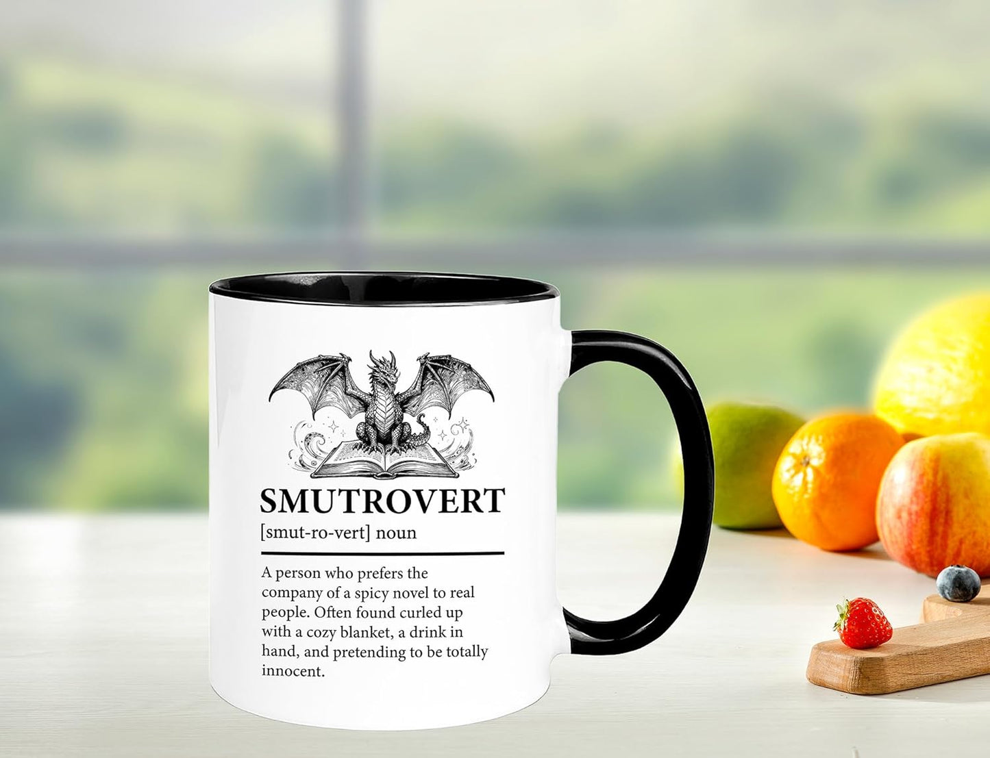 Smutrovert Definition Mug - Funny Reading Gift for Book Lovers, Spicy Romance Readers & Introverts - 11oz Ceramic Coffee Mug/Tea Cup with Humorous Dictionary Quote