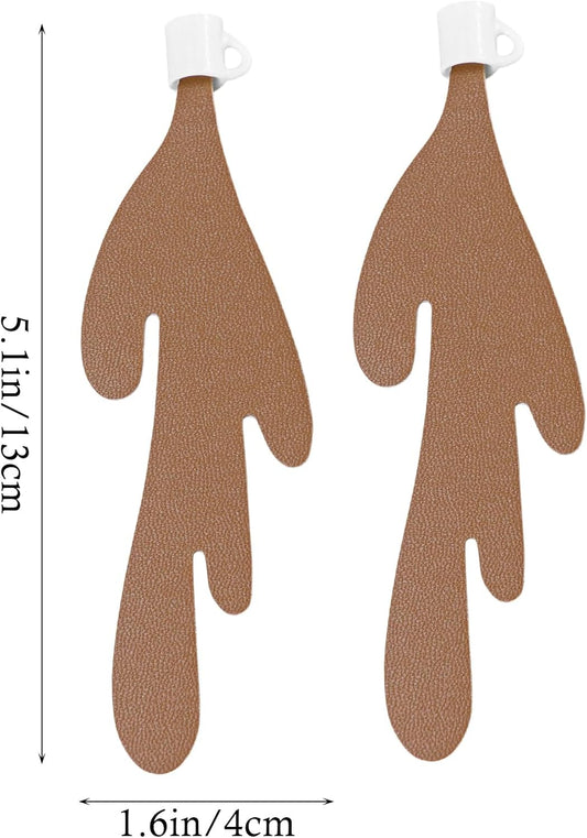 2PC Coffee Bookmark, Spilled Coffee Bookmark Coffee Cup Craft Faux Leather for Book and Coffee Lovers, Bookworm Women Men