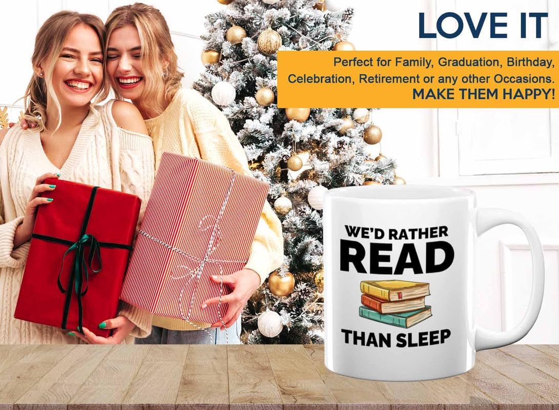 Book Lover Coffee Mug 11oz White - Read than sleep - Gift For Poets Bookish People Bibliophile Librarian Book Club Reader