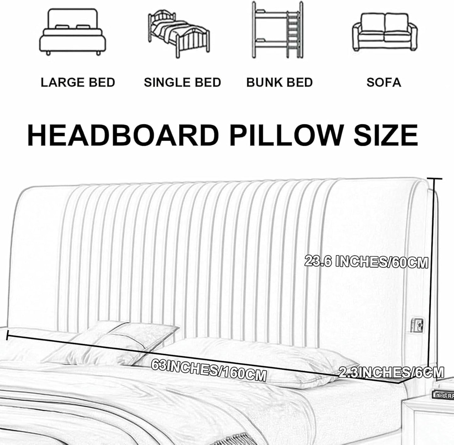 Solid Color Lumbar Support Headboard Upholstered Dorm Daybed Pillow Rectangular Bedside Pillow Bed Large Backrest Wall Mounted Headboard Cushion,Blue,Paste/71x23x2In