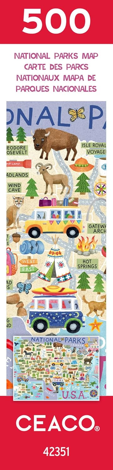 Ceaco - National Parks Map - 500 Piece Jigsaw Puzzle