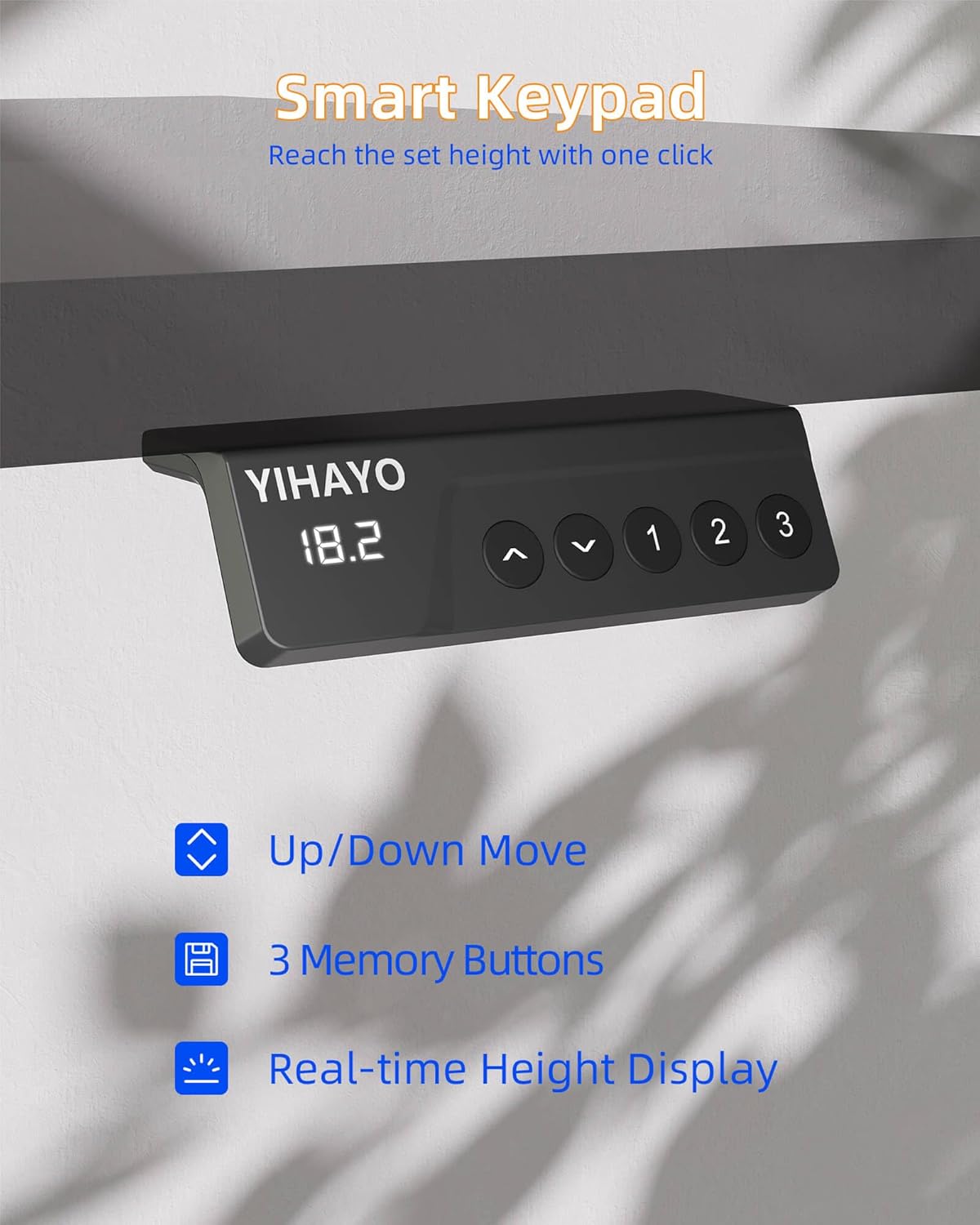 YIHAYO 낮은 높이 조절 가능한 책상, 리프트 45.1-71.9cm(18.1-28.3인치), 짧은 사람들을 위한 전기 스탠딩 데스크, 121.9 x 61cm(48 x 24인치) 컴퓨터 테이블, 홈 오피스용 스플라이스