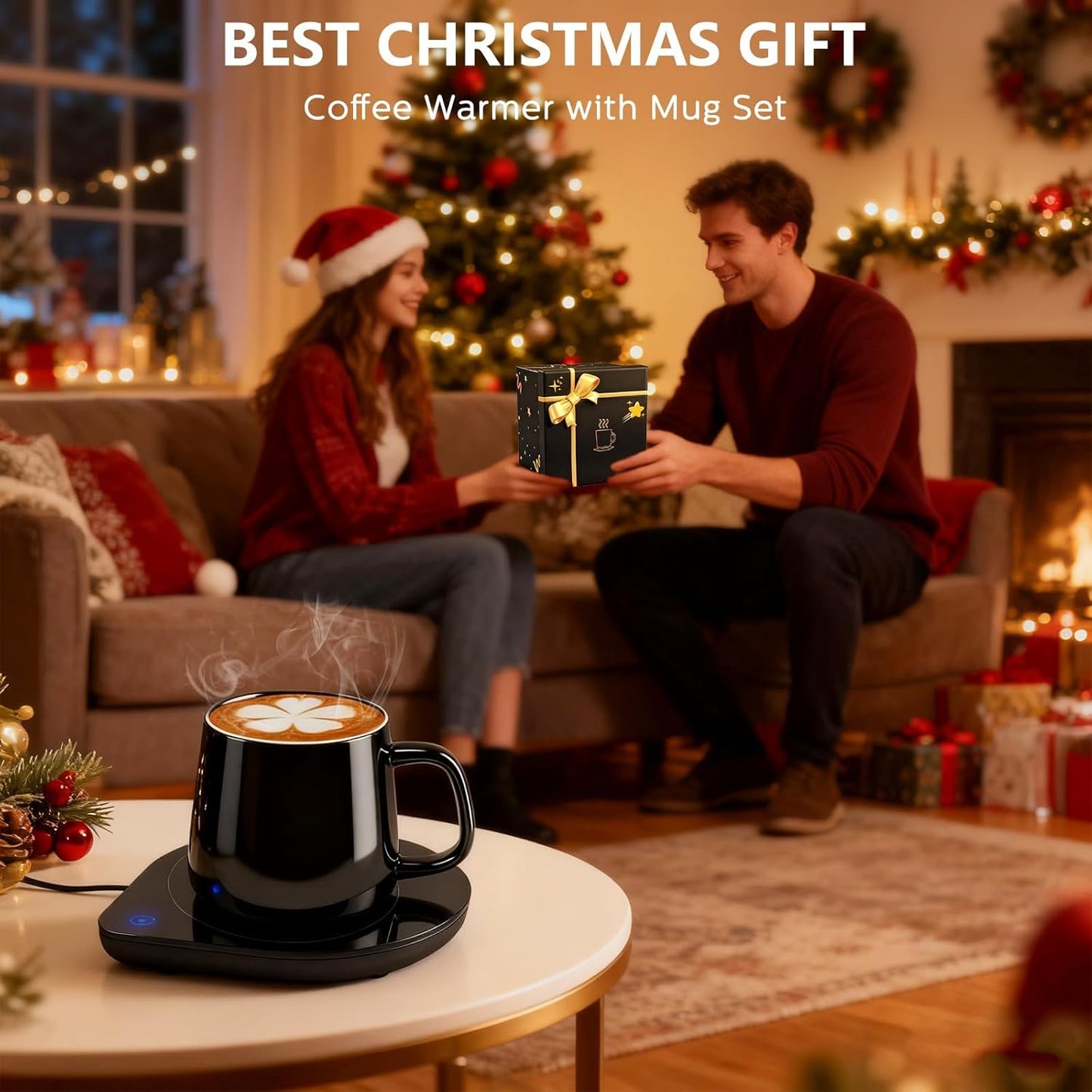 Mug Warmer with Cup Set: Yeewell Coffee Warmer for Desk - Electric Mug Heater with Adjustable Temperature - 2026 Gifts for Coffee Lover