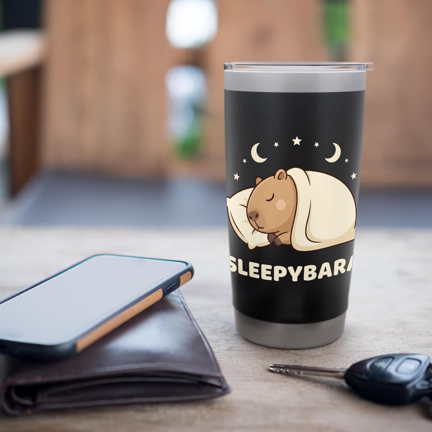 Sleepybara Capybara Sleeping Animal Cute Jungle Lover Stainless Steel Insulated Tumbler