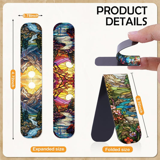 Fantasy Stained Glass Magnetic Bookmarks Gift, 30 Pcs Magnet Book Mark Clips for Women Men, Double-Sided Aesthetic Bookmarks for Reading, Planner, Journal, Fantasy Gifts