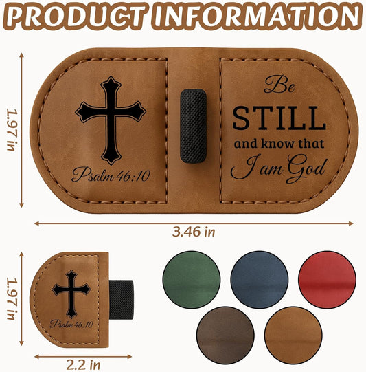 Bygone Mark Personalized Leather Bookmark with Pen Holder - Magnetic Bible Verse Design, Inspirational Gifts for Men and Women, Christian Book Lovers Reading Accessory (Brown-Psalm 119:105)