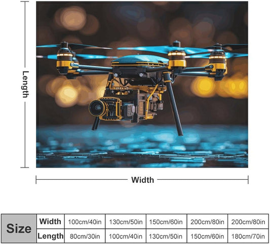 Ultra-Soft Micro Fleece Blanket Cooling Blanket Lightweight Warm Blanket Drone Throw Blanket 60"x80" Cozy Air Conditioning Quilt Large Fleece Throw Blanket for Bed Couch Sofa All Seasons