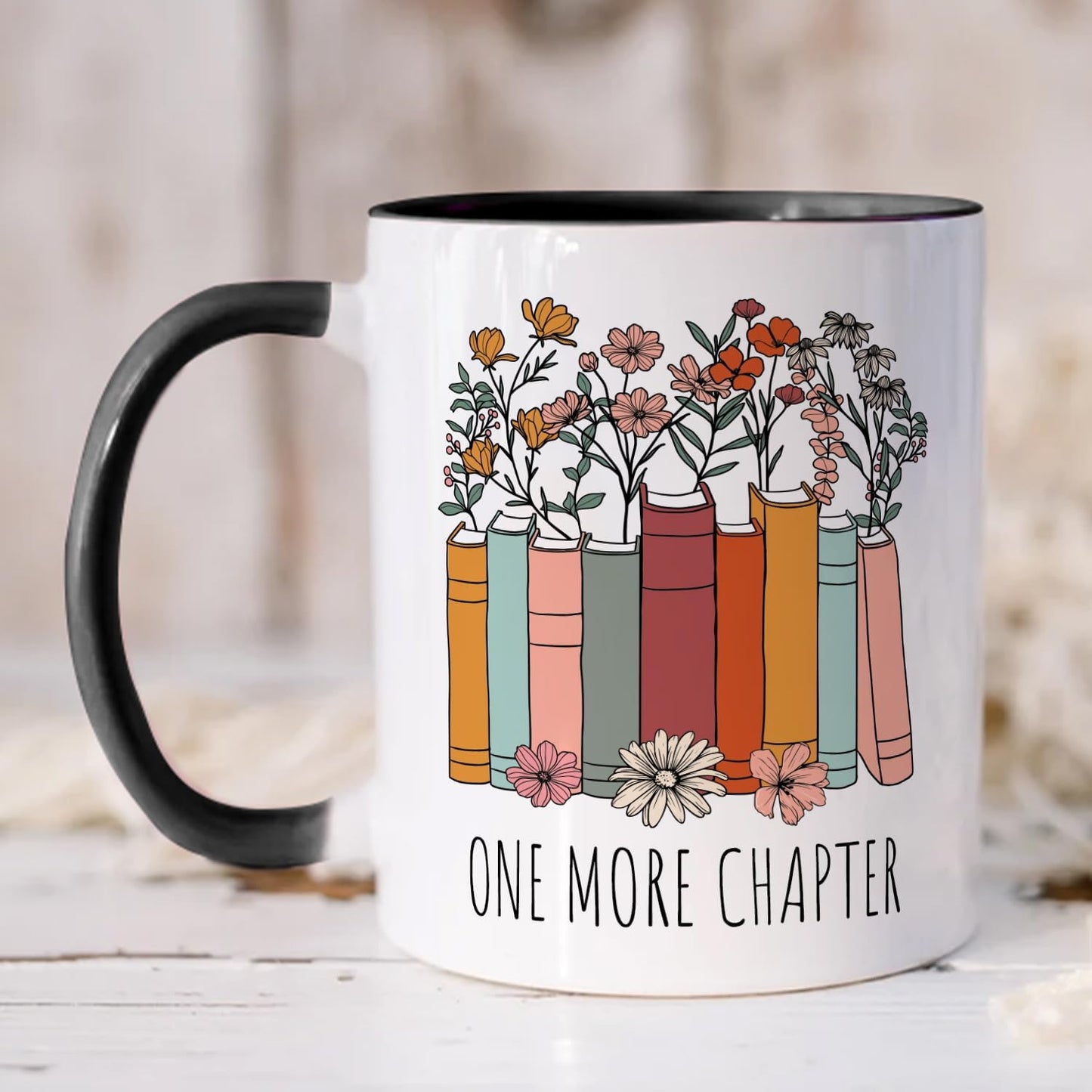 Funny Gifts for Book Lover,Bookish Coffee Mug,Birthday Thanksgiving Christmas Gifts For Librarian Reading Enthusiast Teacher,One More Chapter Bookworm Tea Cup 11 OZ