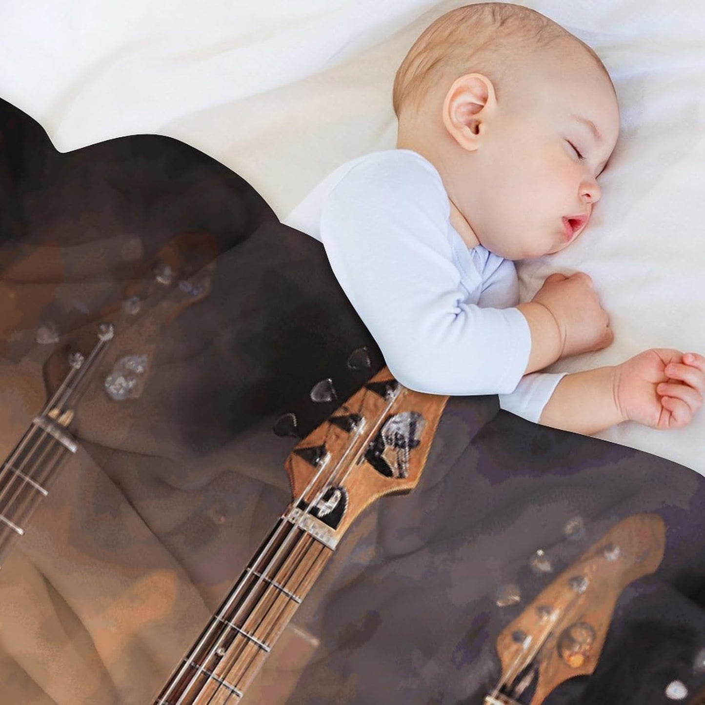 Cool Electric Guitar Blanket Chunky Fluffy Fuzzy Bed Blankets Cozy Soft Warm Winter Blankets Anti-Pilling Flannel Throw Blanket for Couch Living Room Bedroom Multiple Size