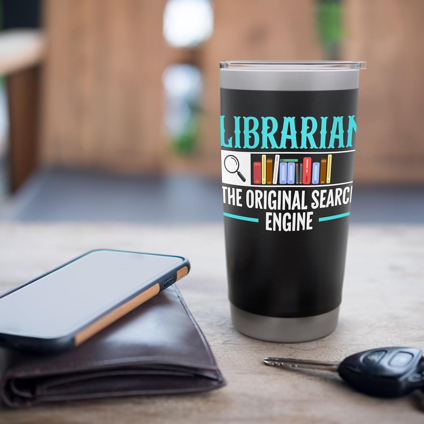 Librarian The Original Search Engine Library Book Lover Stainless Steel Insulated Tumbler