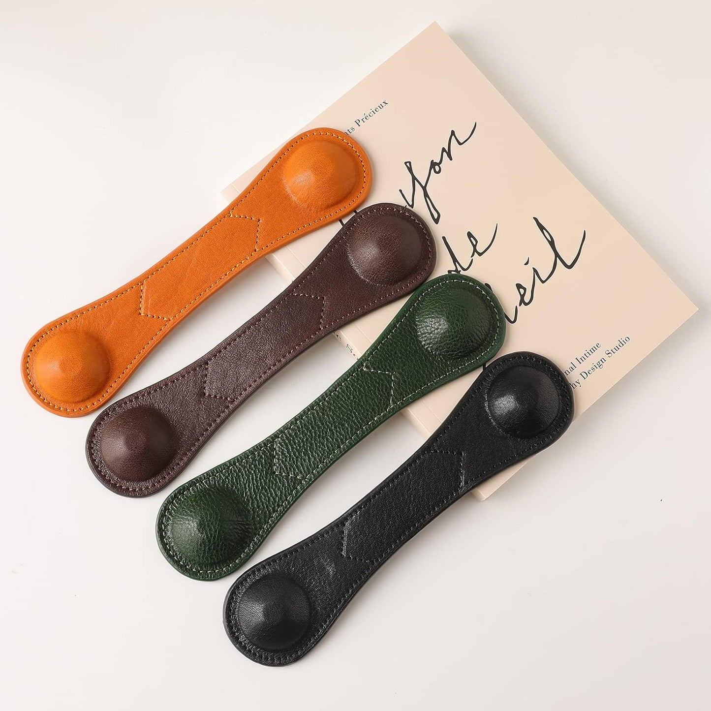 Weighted Bookmark - Leather Book Page Weight Book Weights Holder for Hands-Free Reading Paper Weights for Cookbooks Crafts Music Books Appreciation Bookmark (01Coffee)