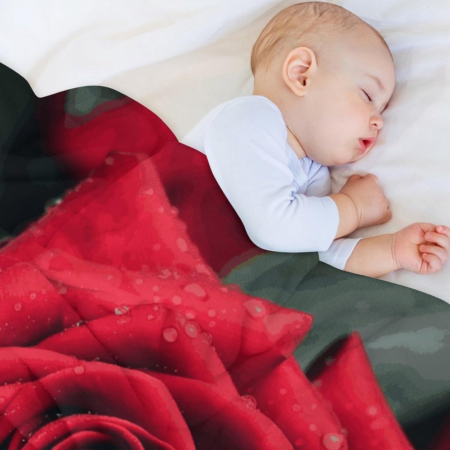 Red Rose Blanket Super Soft Lightweight Throw Blanket Cute Cozy Warm Bed Blanket Decorative Fuzzy Blanket All-Season Home Decor Gift for Sofa Couch Living Room 50"*60"(130 * 150cm)