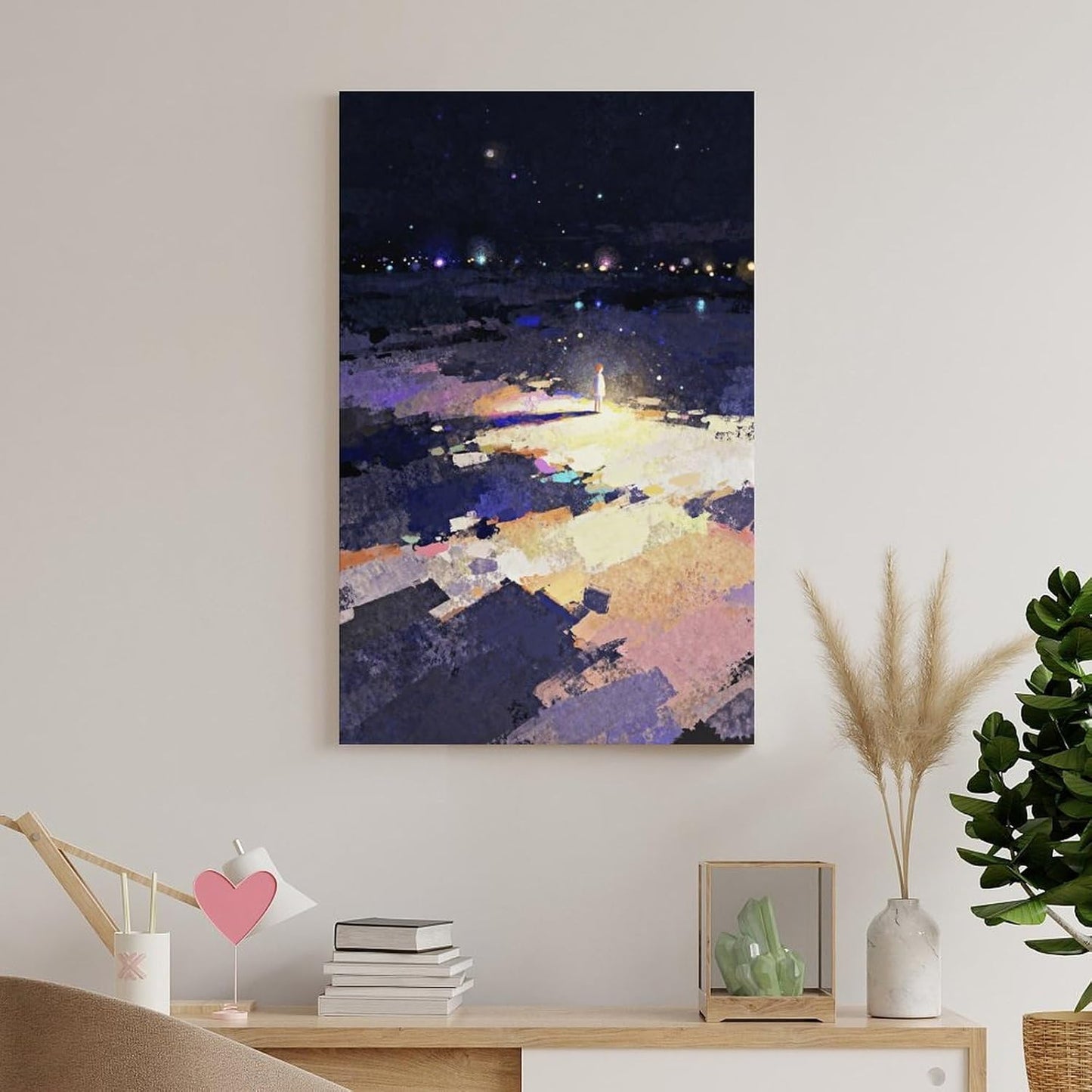The World of Loneliness - 3 Oil Painting Print, Loneliness Wall Art, Moody Aesthetic Painting, Suitable for Reading Nook, Living Room, Bedroom Frame-style 08x12inch(20x30cm)