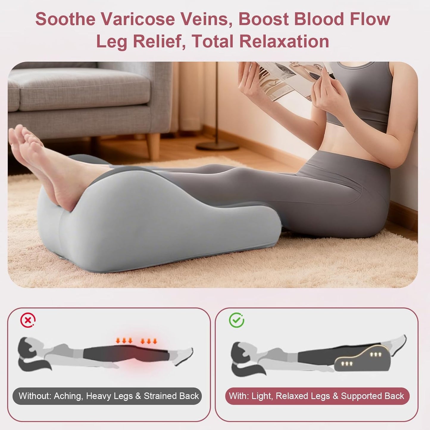 Intimacy Butt Cushion for Couples Pregnant Women Enhanced Supporting Model Furniture Pillow Support Pillowcase Suitable for Home Use, Ideal for Sitting and Lying, Foam Pillow Modern Simple Style Grey