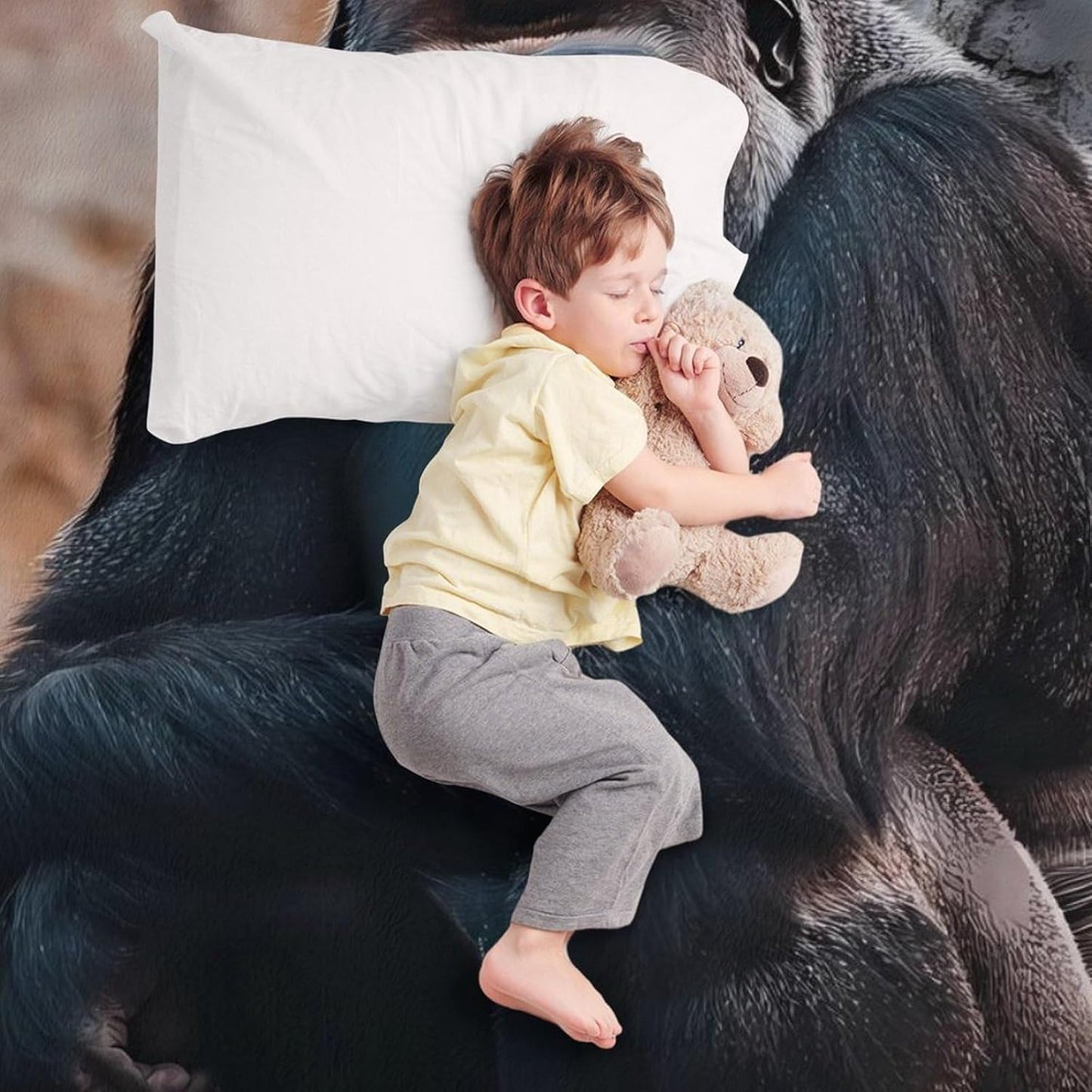 Wild Animal Gorilla Monkey Throw Blanket for Couch Bed Plush Cozy Fuzzy Flannel Blanket for All Season 50"x60"