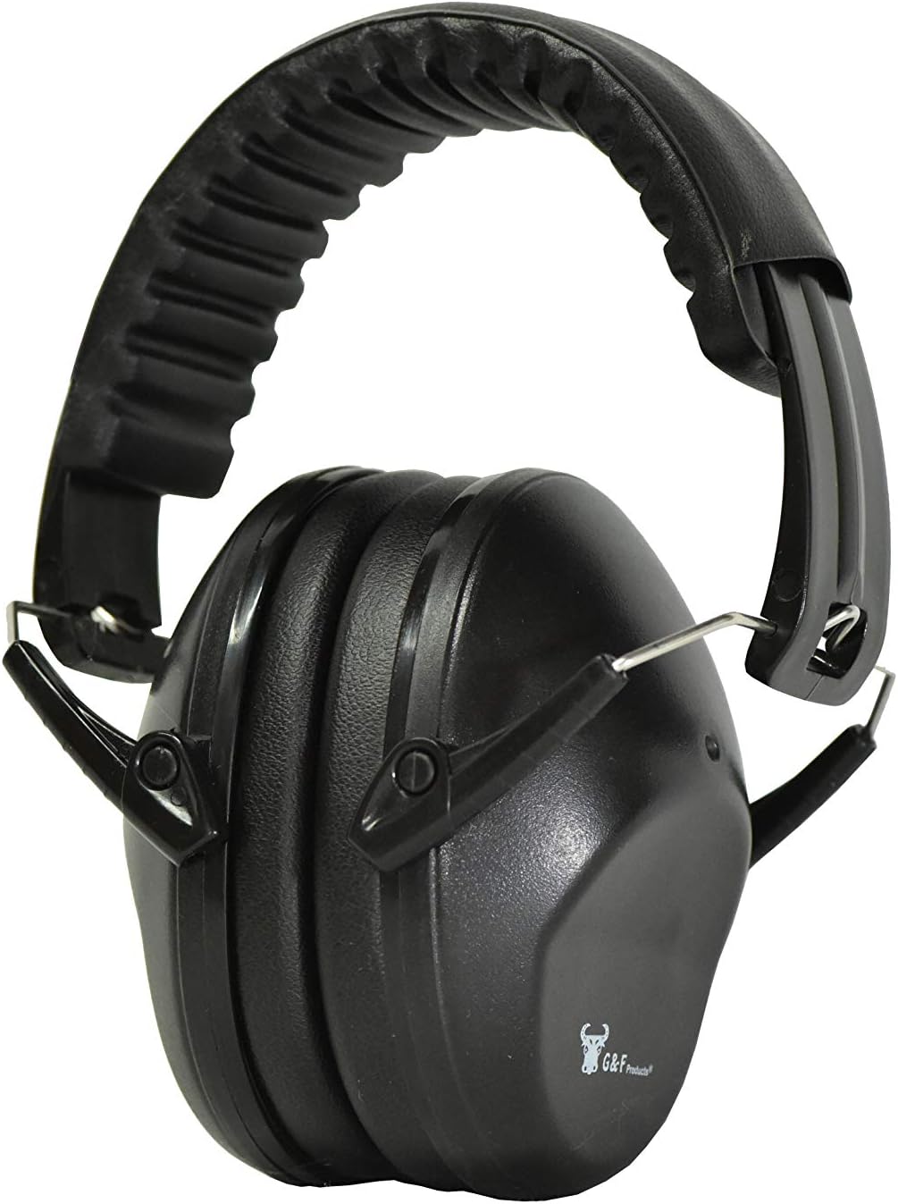 G & F PRODUCTS Earmuffs hearing protection with low profile passive folding design 26dB NRR and reduces up to 125dB, black (Pack of 2)