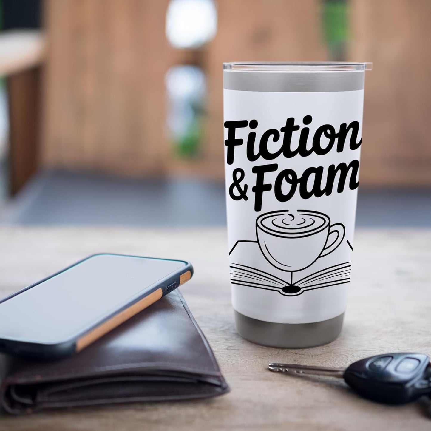Fiction And Foam Coffee Mug Book Lovers Stainless Steel Insulated Tumbler