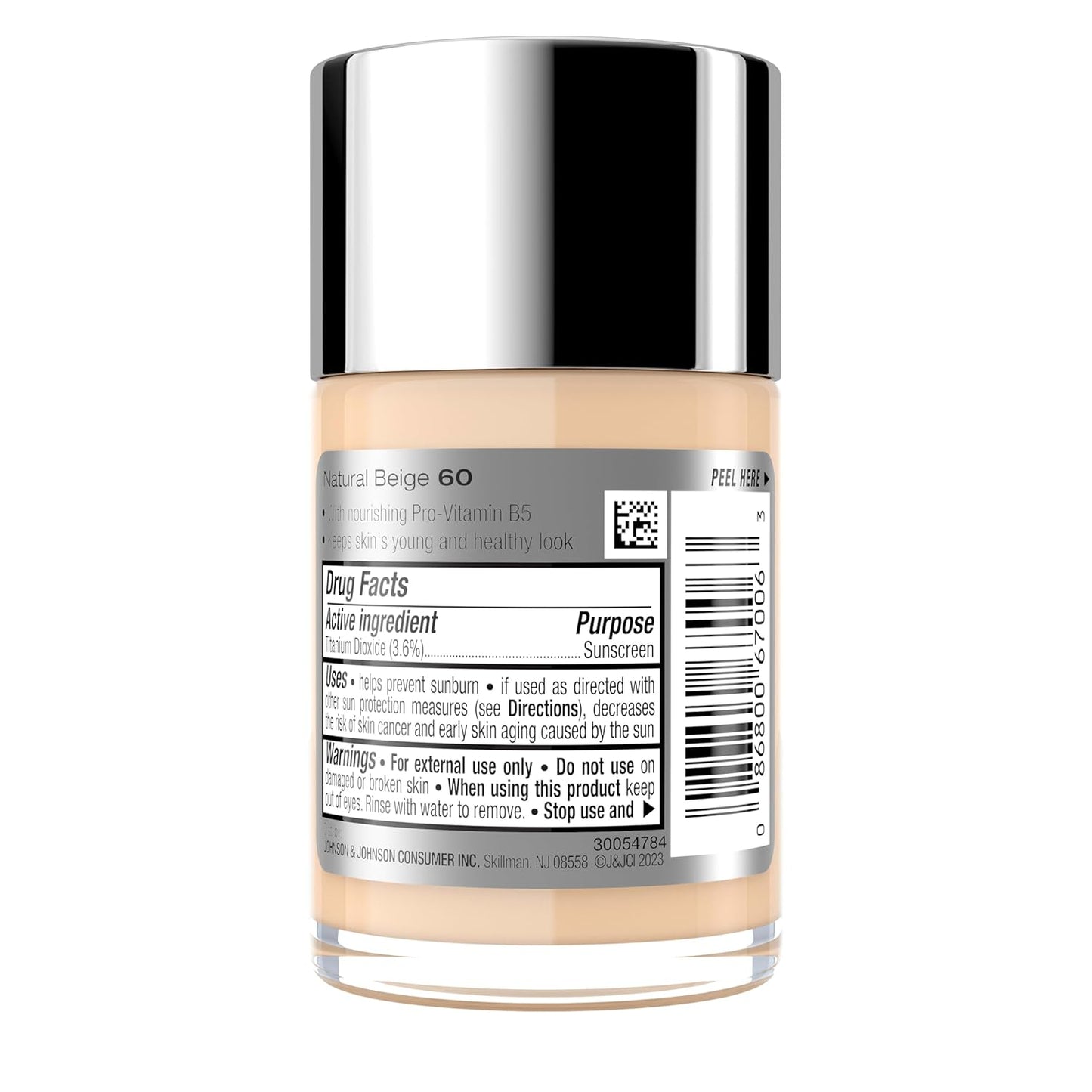 Neutrogena Healthy Skin Liquid Foundation Makeup with Broad Spectrum SPF 20 Sunscreen, Lightweight, Medium Coverage Makeup with Sunscreen and Pro-Vitamin B5, Natural Beige 60, 1 fl. oz