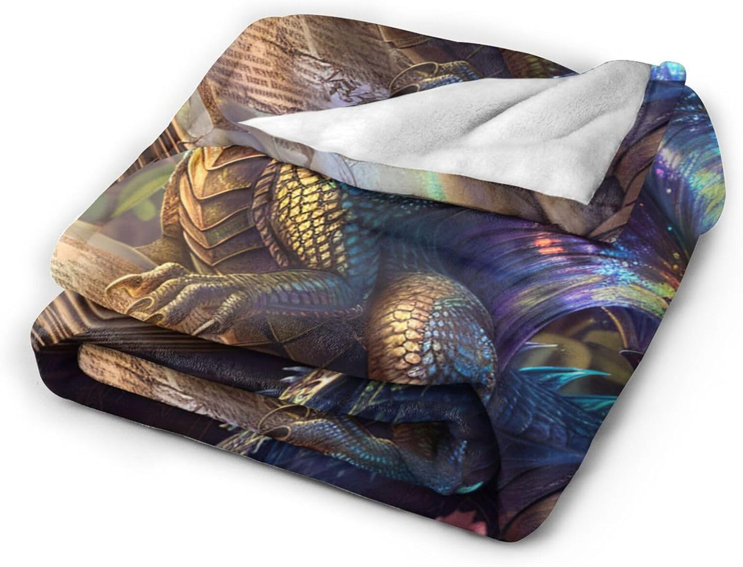Dragon Blanket Soft Fuzzy Fleece Dragon Book Reading Throw Blanket Decor Cozy Warm Plush Flannel Dragons Blanket Gifts for Lover Girls Boys Kids Adults Home Chair Sofa Couch Bed 50"X40"