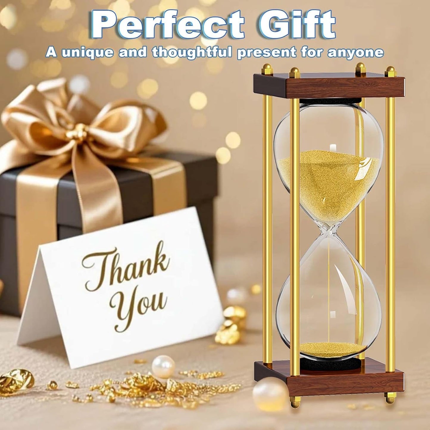 Sand Timer 30 Minute: Small Wooden Hourglass Timer, Reloj De Arena, Antique Sand Watch 30 Min, Sandglass for Home Office Desk Decorative