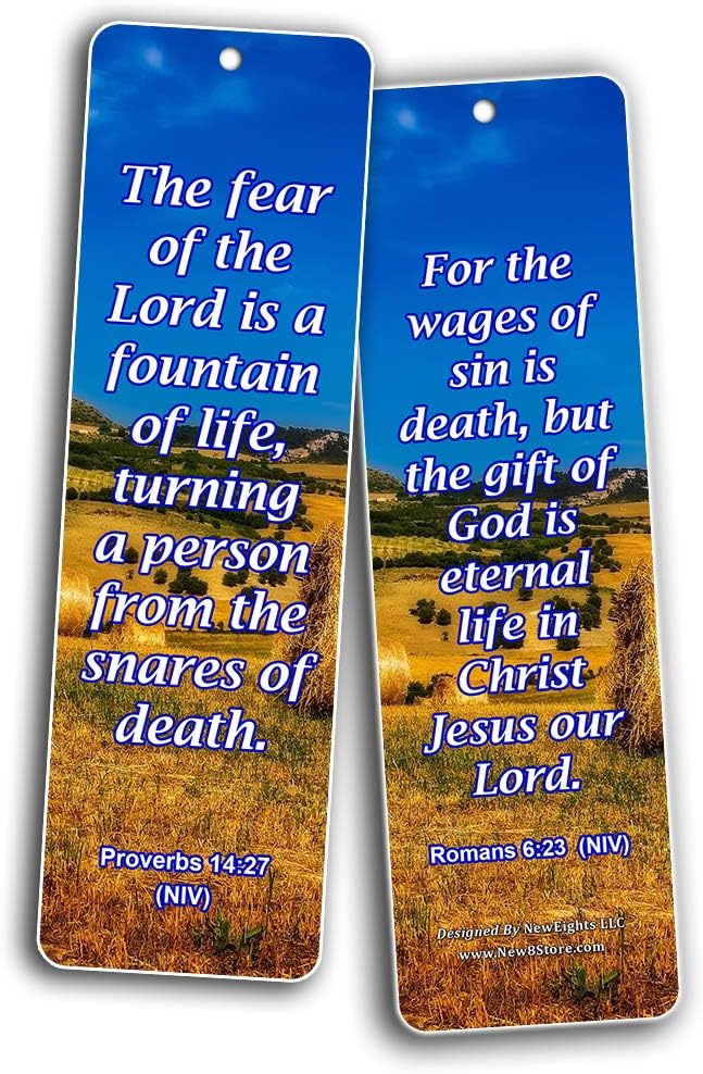 NewEights Life Bible Verses Bookmarks NIV (30 Pack) - Handy Reminder About God’s Grace – Daily Motivational and Encouragement Card Collection Set – Meaningful Gifts for Church