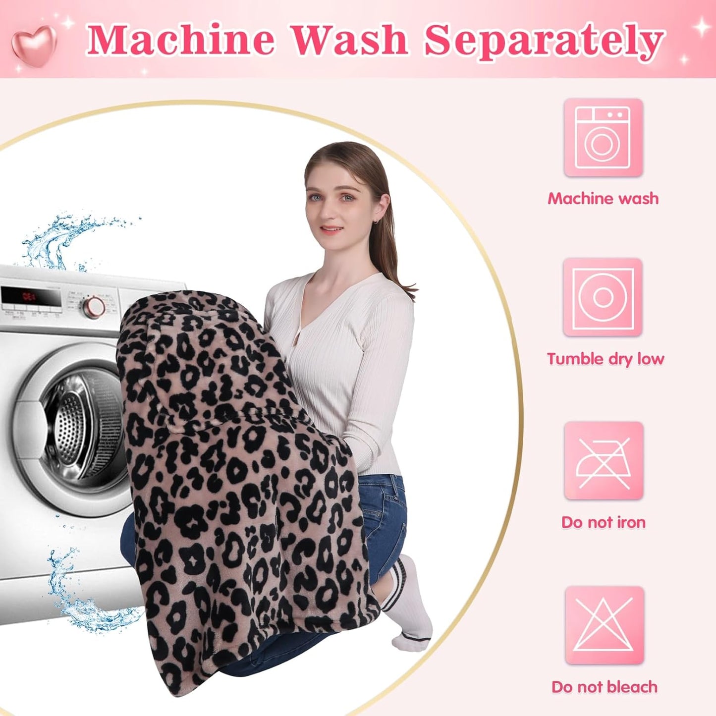 Waitu Wearable Blanket Sweatshirt Gifts for Women and Men, Warm and Cozy Blanket Hoodie, Thick Flannel Hoodie Blanket, Blanket Robe for Adults and Kids - Leopard