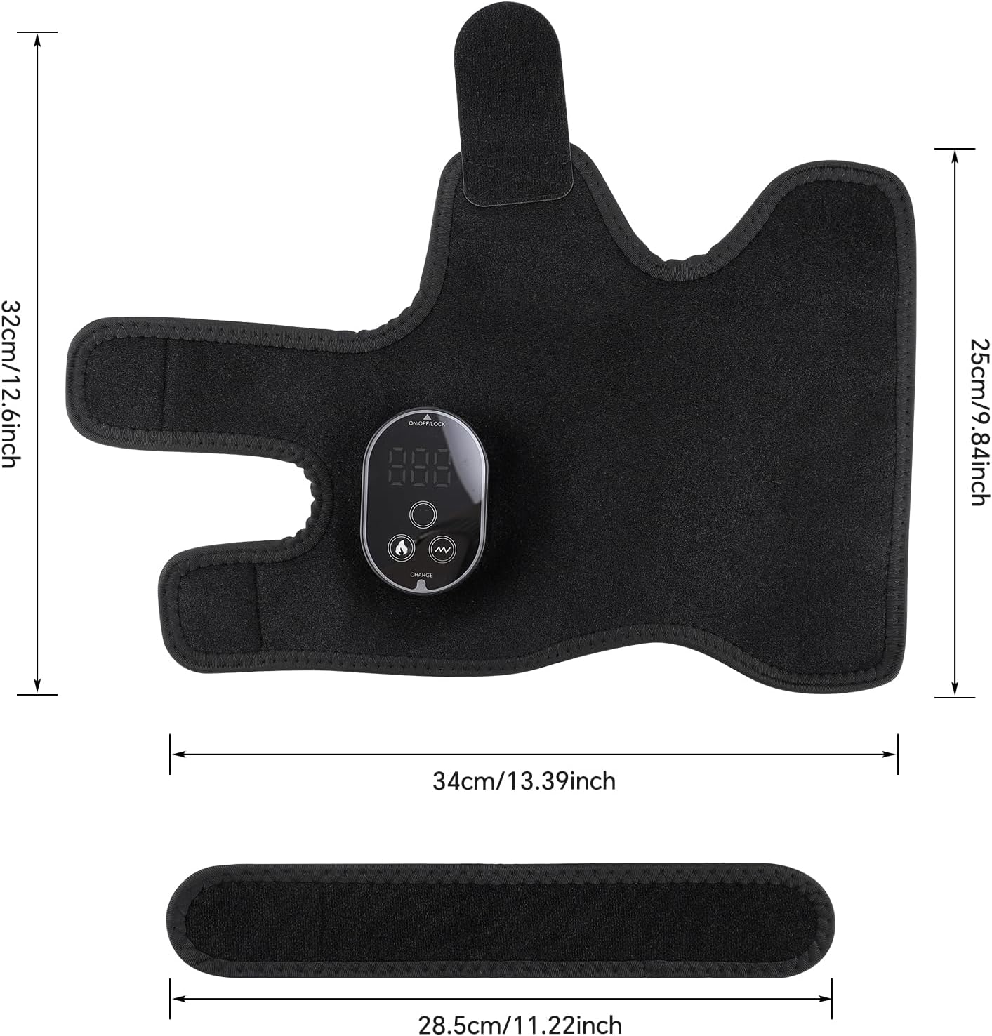 Cordless Foot Massager for Neuropathy, Rechargeable Foot and Ankle Massager for Circulation and Pain Relief, Ankle Heating Pad with Massage, Heated Ankle Brace Wrap, Black