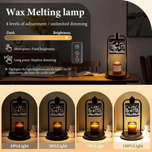 Candle Warmer Lamp Wax Light, Wax Melt Warming Lamps for Jar Candles with Timer Dimmable for Birthday, Room, New House, Bedroom, Vintage Home Decor