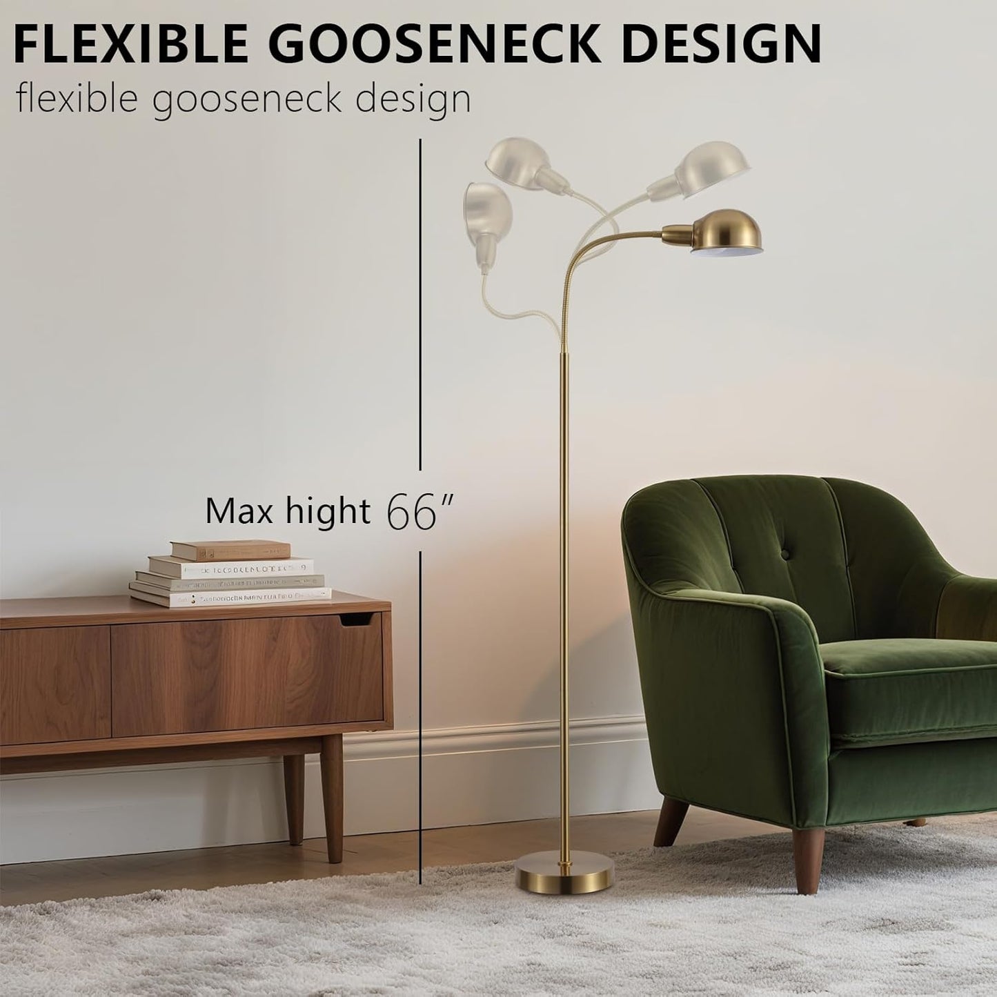 Adjustable Floor Reading Lamp Standing Lamps with Remote Control Gooseneck and Rotatable Shade, Modern for Living Room Bedroom Study Room Office Hotel