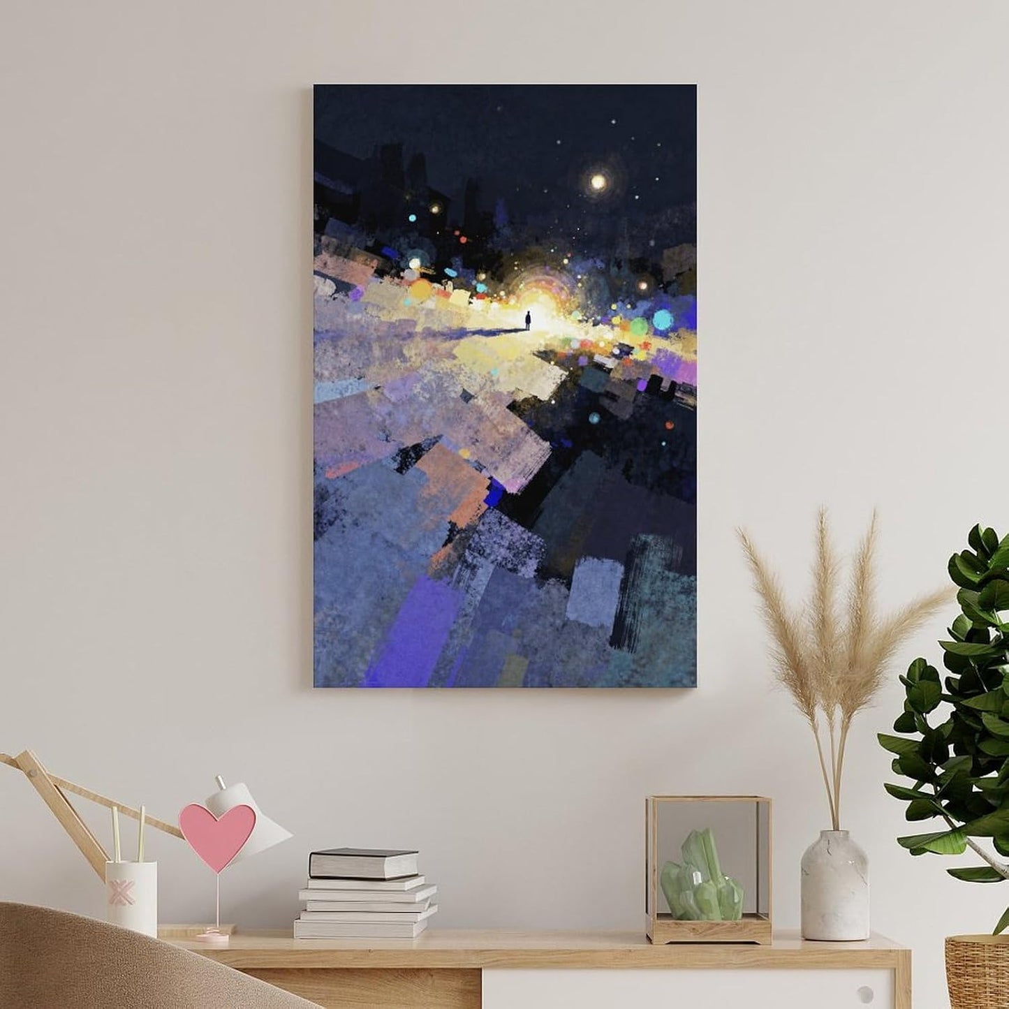 The World of Loneliness - 2 Oil Painting Print, Loneliness Wall Art, Moody Aesthetic Painting, Suitable for Reading Nook, Living Room, Bedroom Unframe-style 16x24inch(40x60cm)