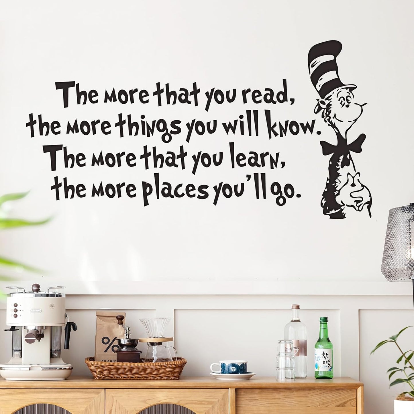 Removable Vinyl Black The More That You Read, The More Things You Will Know Inspirational Education Wall Decals Stickers Decor for Kids Bedroom Living Room Classroom Offices