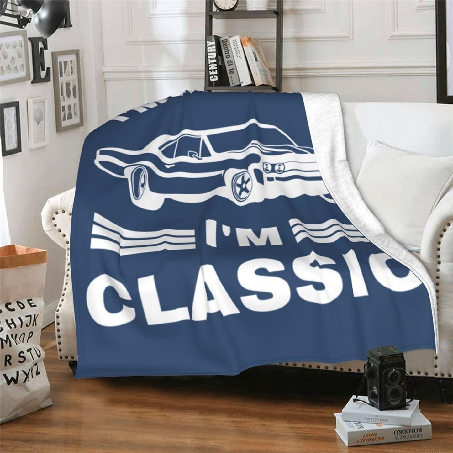 Funny Gifts for Men, Fathers Day Christmas Birthday Gifts for Dad Grandpa Husband, Cool Retirement Blanket for Papa, Cozy Blue Throw Blanket 50"x60"