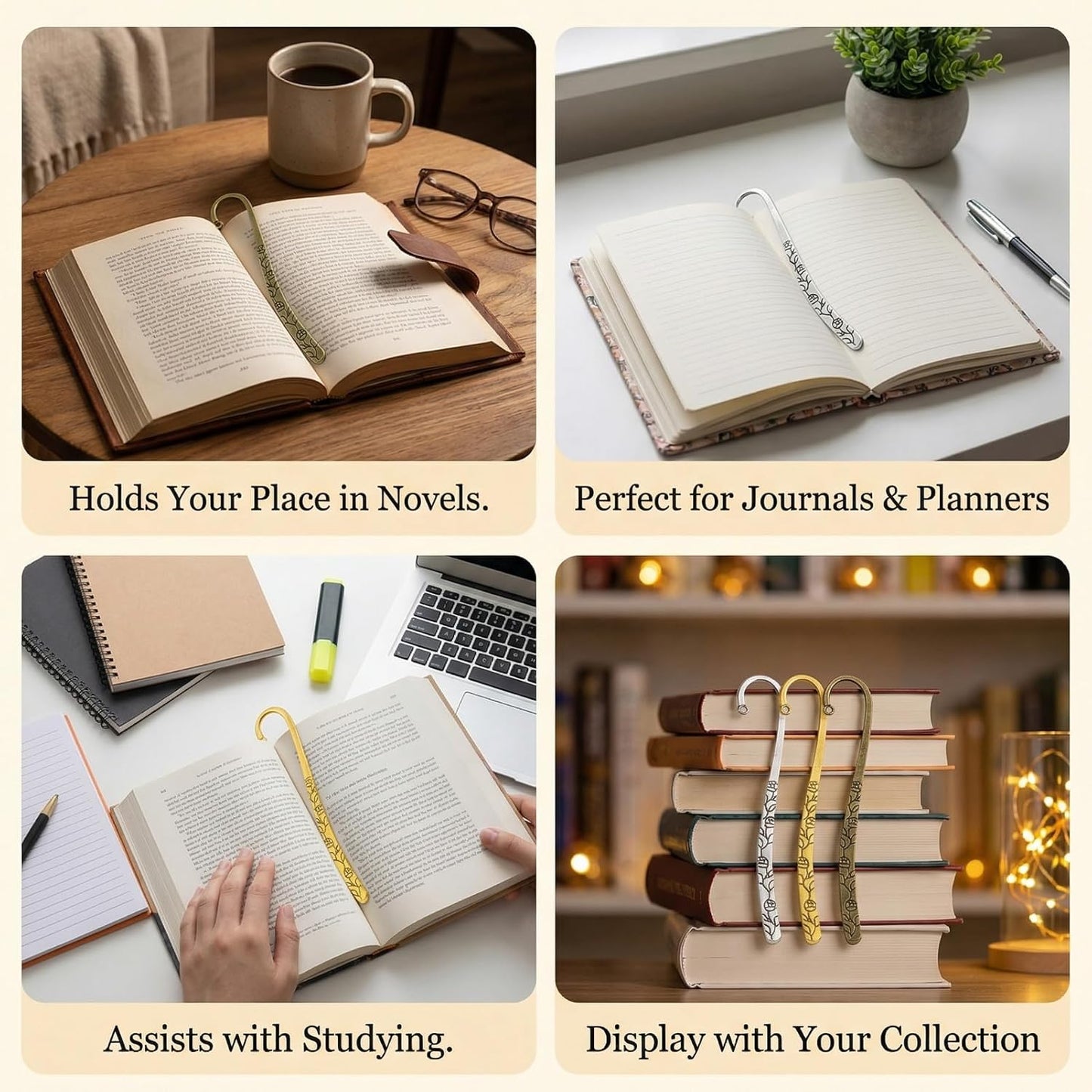 20 Pieces Multi-Color Zinc Alloy Metal Bookmarks, Premium Metal Bookmark Set for Book Lovers & Readers (114x20x2mm, Assorted Colors)