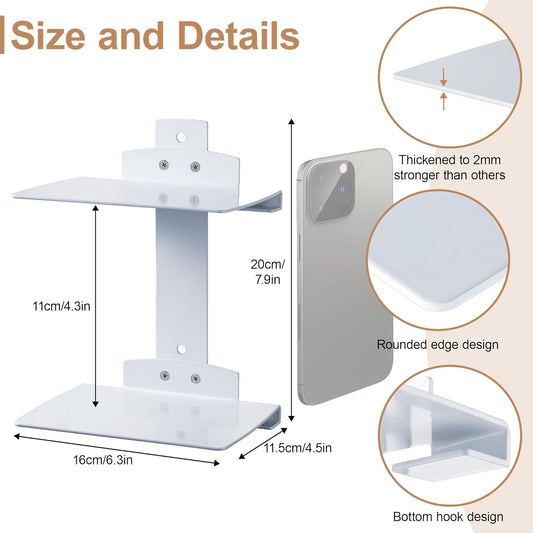 Invisible Book Shelf Floating, 6-Tier White Floating Shelves for Wall, Heavy Duty Metal Book Organizer Holders Vertical Hanging Space-Saving for Bedroom Office Room