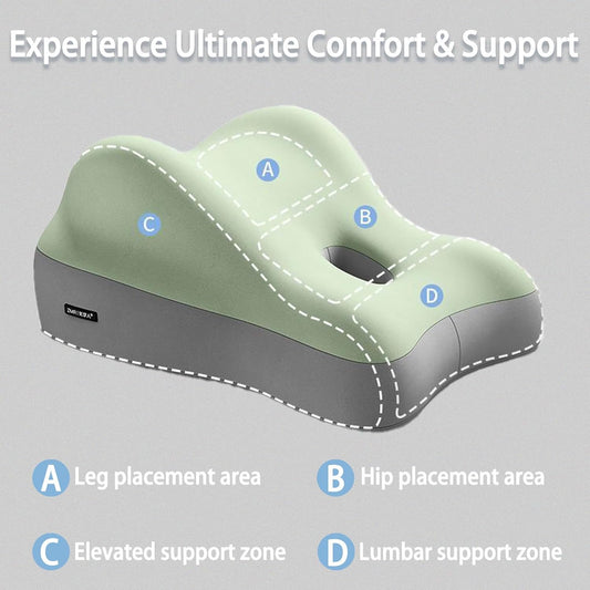 Couples Pillow for Intimacy, Ergonomic Bumpy Position Butt Cushion, Discreet Memory Foam Support Pillow for Couples (Beige Gray)