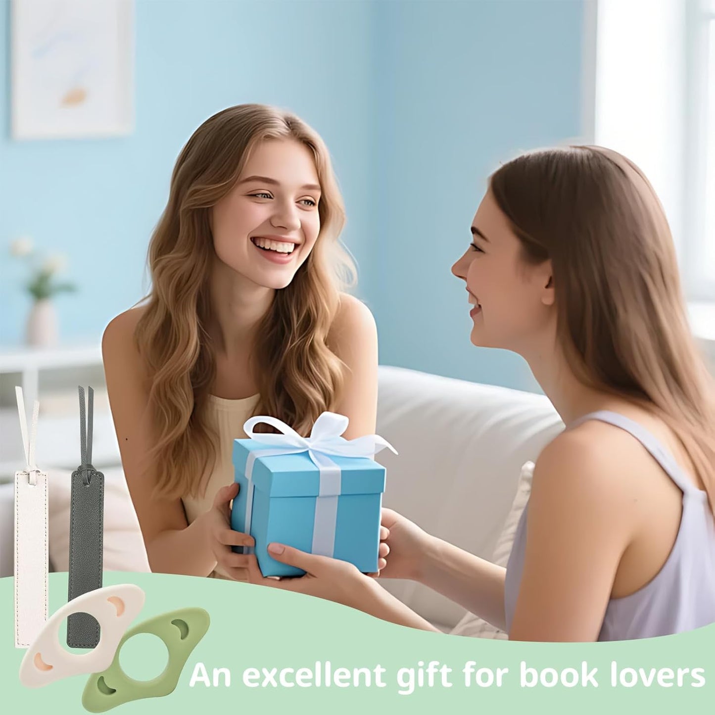 Thumb Book Page Holder, 4-Piece Reading Accessory Set, Ergonomic Design for One-Handed Reading, Comfortable Finger Support for Extended Use, Ideal for Book Lovers and Students