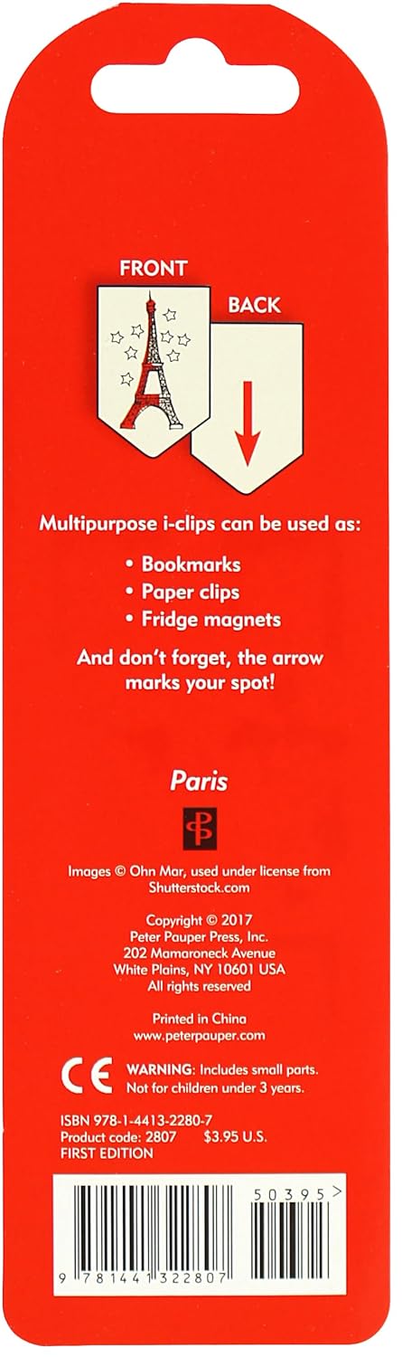 Paris i-Clips Magnetic Page Markers (Set of 8 Magnetic Bookmarks)