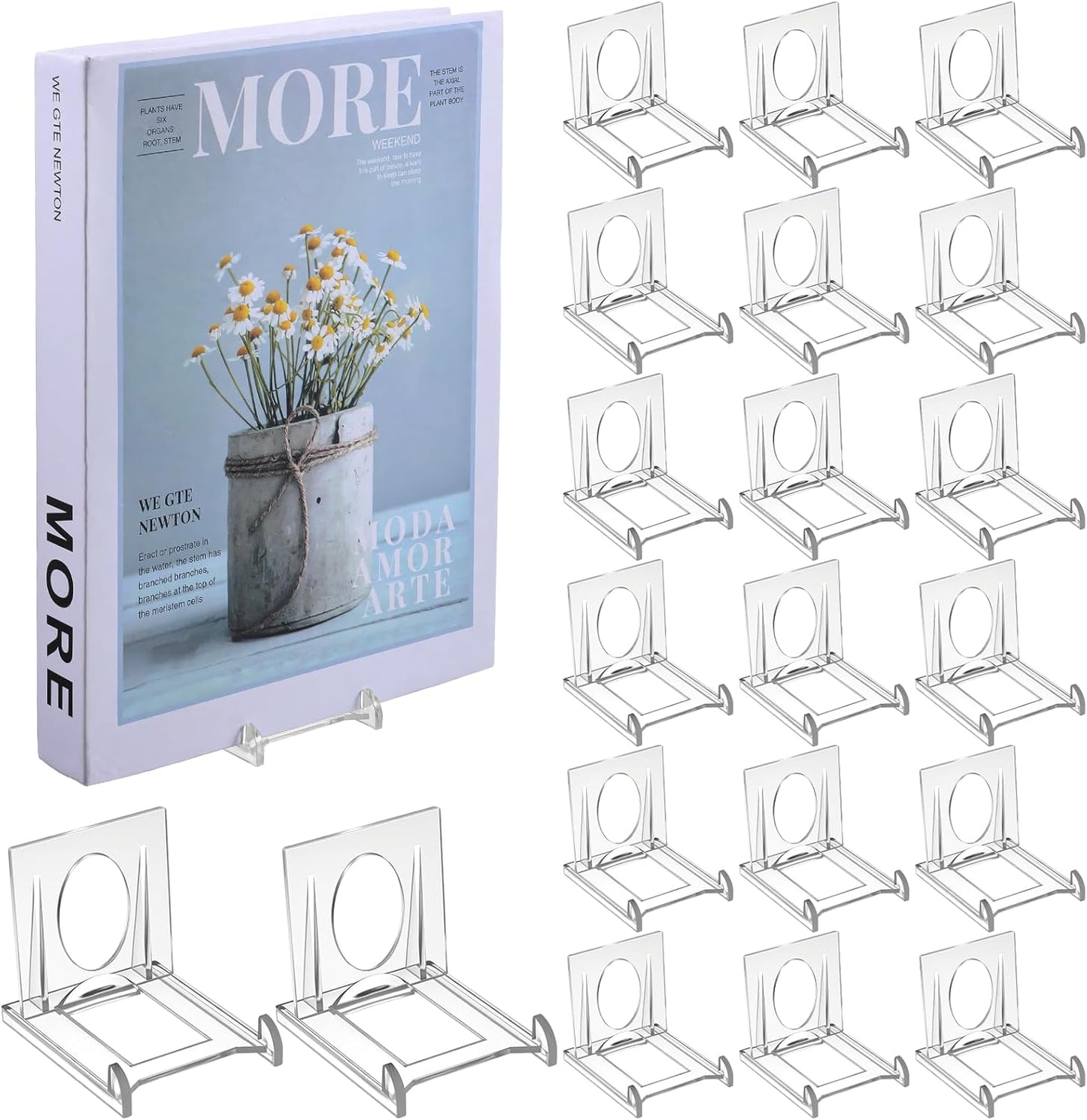 24pcs Acrylic Book Stands for Display Adjustable Book Display Stand Clear Acrylic Handbag Stand Holder for Wallet Purse Bag Small Easel Jewelry Displays Organizer for Party Wedding Home Decor Birthday