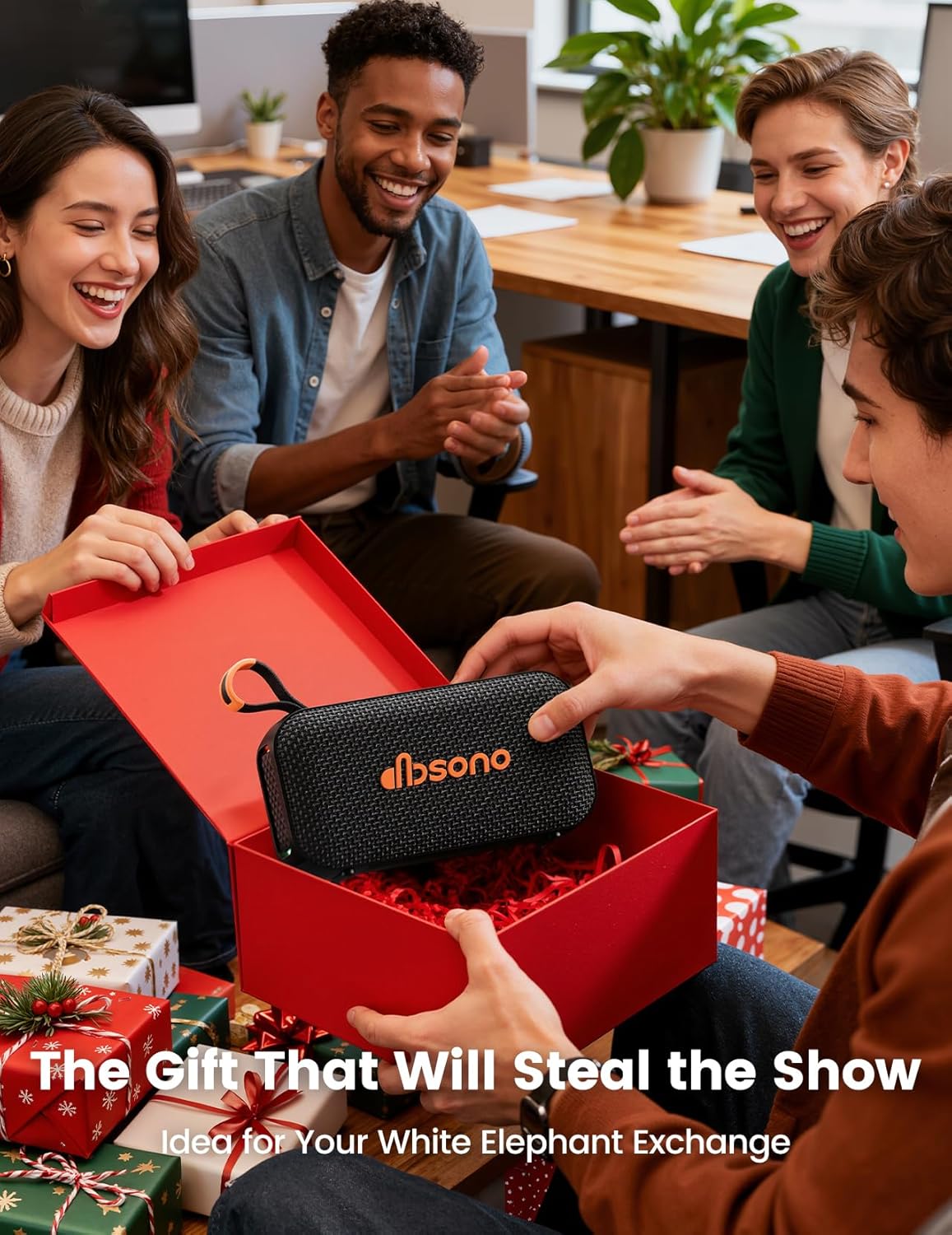 Bluetooth Speaker Stereo 20W Loud Sound: 30H Playtime, IPX5 Water Resistant, Portable Wireless Speakers, Powerful Bass, Lightshow, Birthday Gifts for Men/Adults/Teens, Beach Vacation Essentials, Black