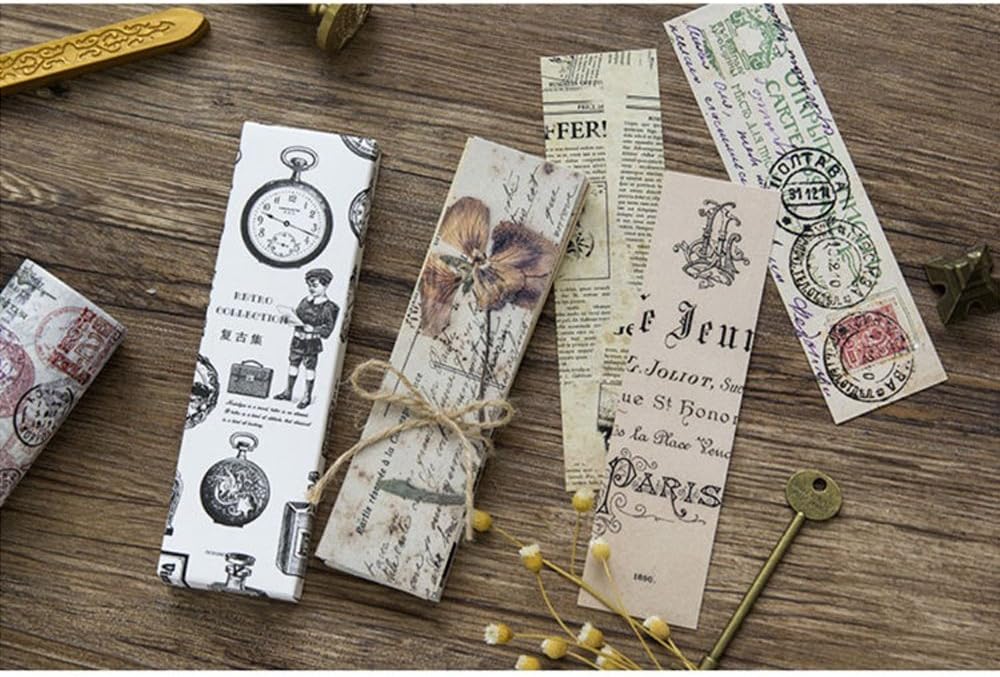 Vintage Style Bookmarks for Women Men, 30PCS (Retro Collection)