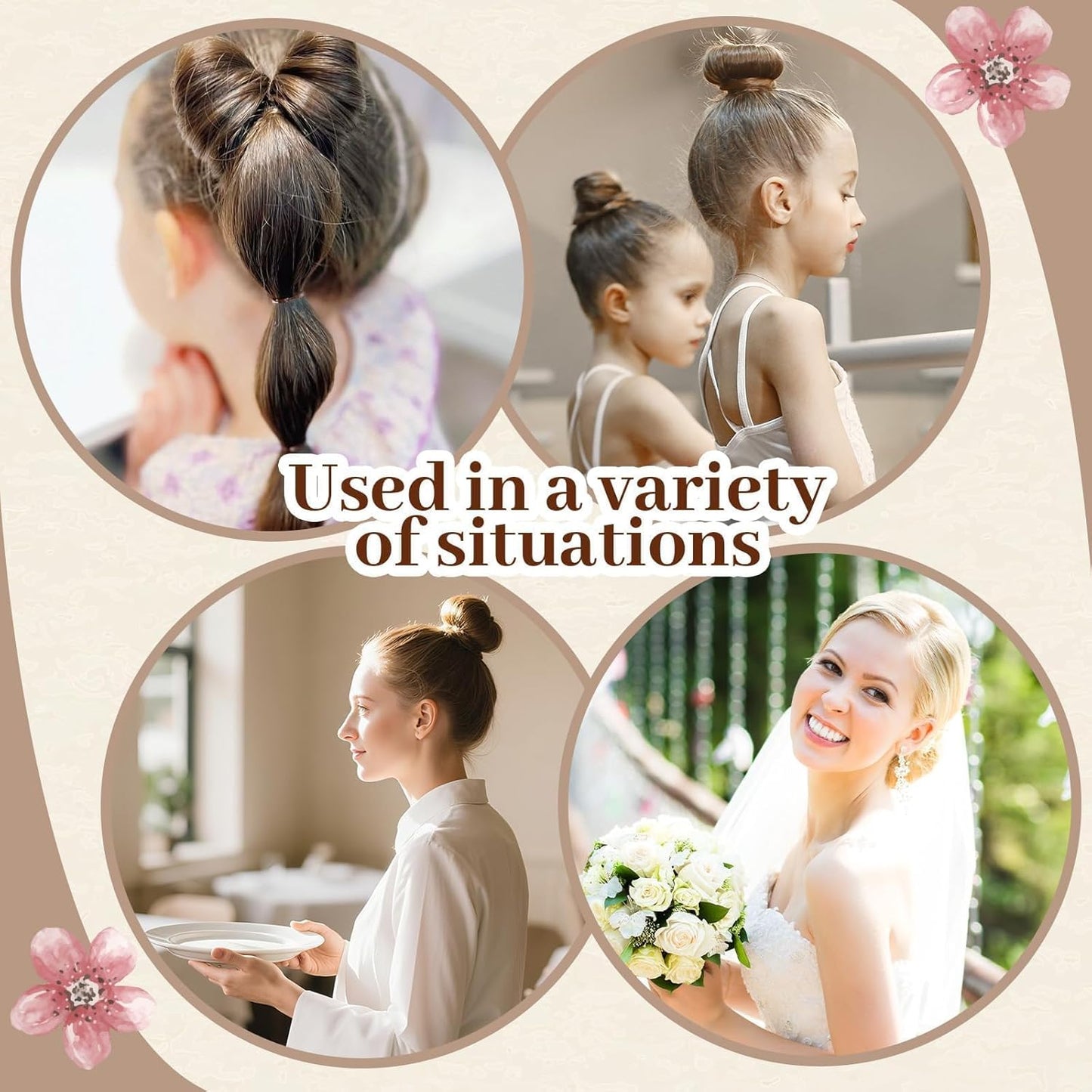 386Pcs Ballet Hair Styling Kit-Hair Wax Stick, 200 Elastic Ties, 50 Bobby Pins, 50 U-Pins, 10 Invisible Hair Bun Nets, 3 Combs&Brushes, 2 Loop Tools, Professional Dance Performance Kit w/Storage Box