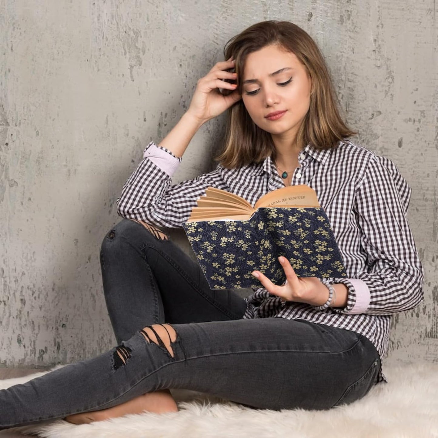 Book Covers for Paperbacks,Book Cover Protector Adjustable Fabric Fit A5 Size 5.5x8.2 Inch Paperbacks for Hardcover Softcover Novels Protection