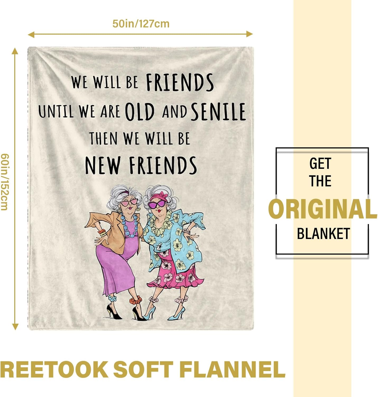 Soft Friend Blanket for Women, Warm and Cozy Friendship Gifts for Women, Friends Blanket for Friendship, Birthday, Warm Throw Blanket Gifts for Chritsmas Thanksgiving 50x60