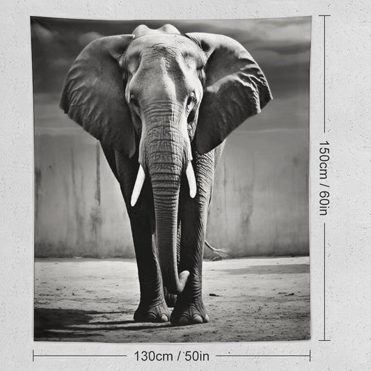 FodPand Black And White Elephant Tapestry Anti-fading Wall Tapestry with Installation Kit Backdrop Banner Multipurpose Aesthetic Tapestries Boho Wall Art Hanging Decorative Blanket 50"x60"