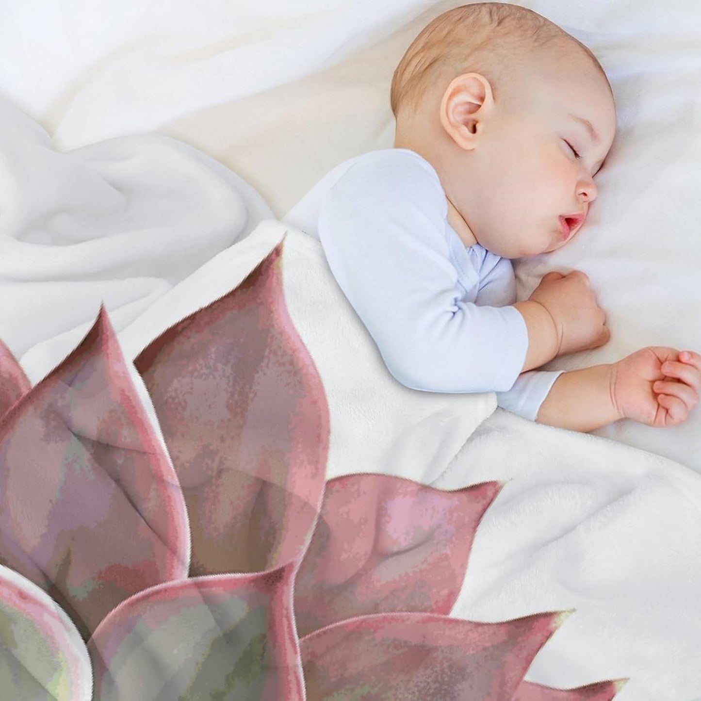 Succulent Botanical Blanket Super Soft Lightweight Throw Blanket Cute Cozy Warm Bed Blanket Decorative Fuzzy Blanket All-Season Home Decor Gift for Sofa Couch Living Room 30"*40"(76 * 100cm)