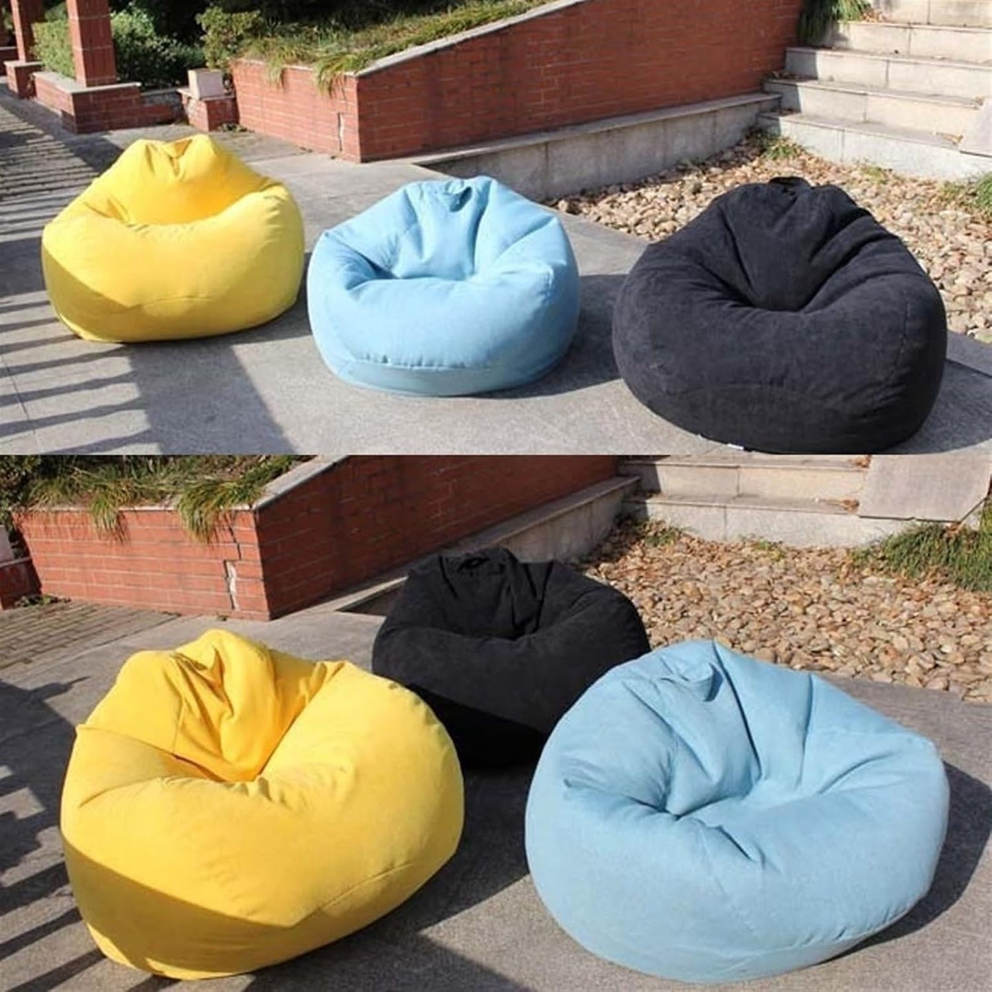 Large Small Lazy Sofa Cover Chairs Without Filler Linen Cloth Lounger Seat Bean Bag Pouf Puff Couch Tatami Living Room Bedroom (Color : Light Grey, Size : 100x120cm)