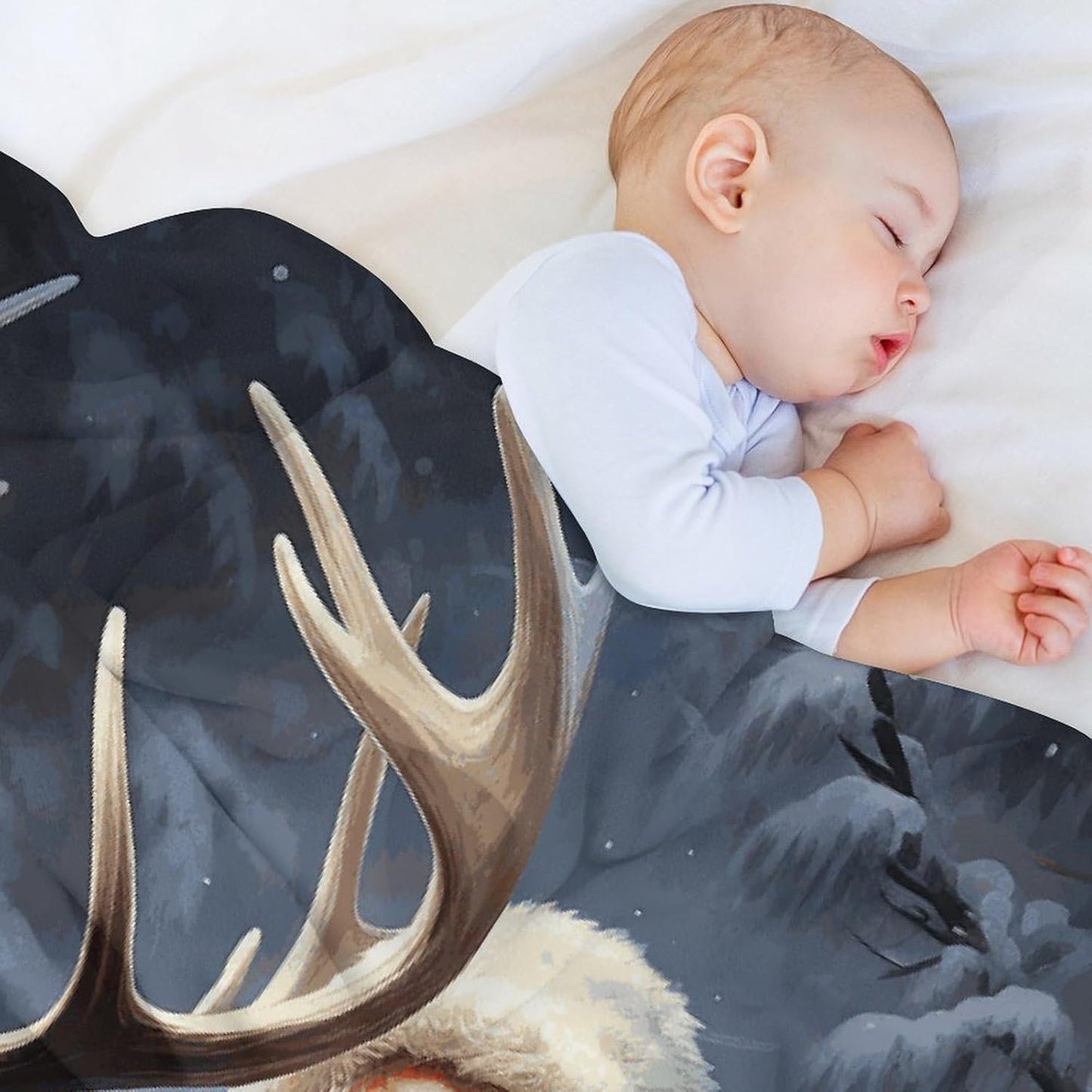 Santa Claus and Deer Elk Throw Blanket for Couch Super Soft Warm Lightweight Throw Blankets Cozy Flannel Bed Blanket Cute Decorative Blankets for All Seasons Home Decor Gift 30"*40"(76 * 100cm)