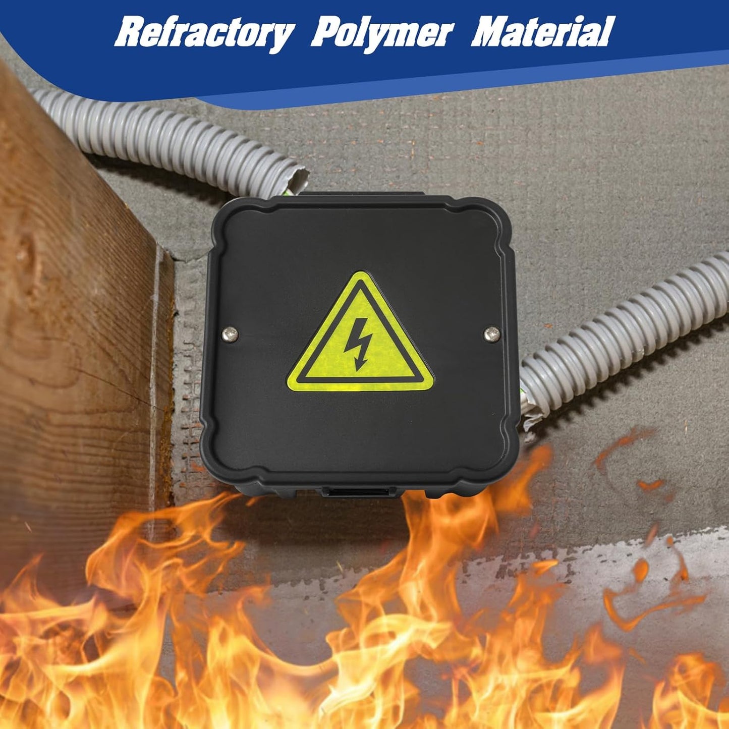 Black Open Splice Junction Box (1 Pack),Open Splices Repair Open Splices, 5 Second Installation Splice Box, Wire Electrical Junction Box with Cover V0 Flame Retardant Rating(Highest Level) (1)