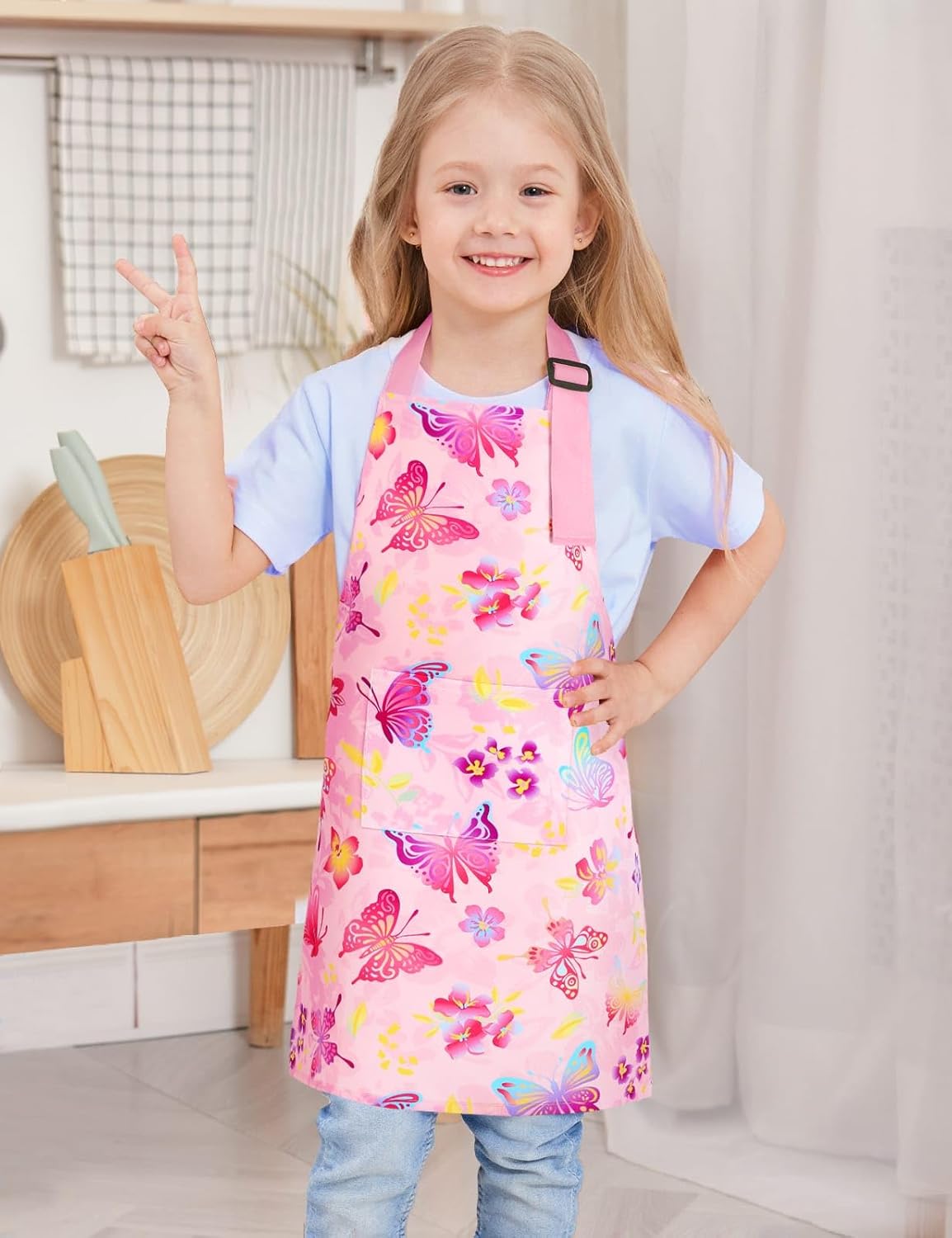 WERNNSAI Kids Art Aprons for Cooking, Painting Apron Art Smock for Girls Boys