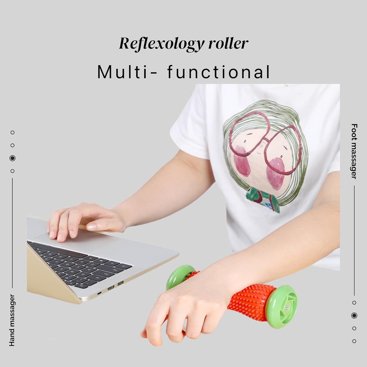 Reflexology Foot Massager Tool, Plantar Fasciitis Relieve Diabetic Neuropathy,Acupressure Trigger Point Therapy, Heel Arch Arthritis